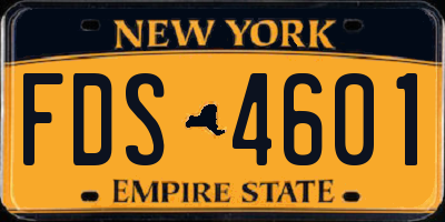 NY license plate FDS4601