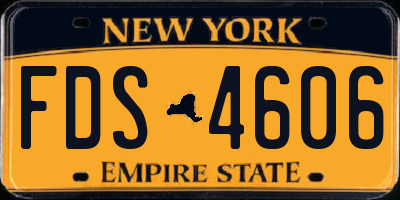 NY license plate FDS4606