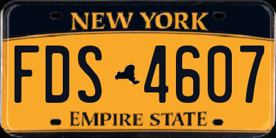 NY license plate FDS4607