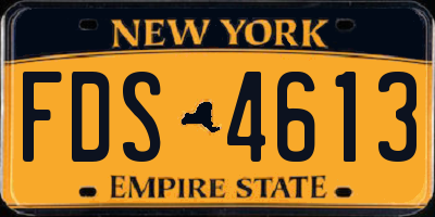 NY license plate FDS4613
