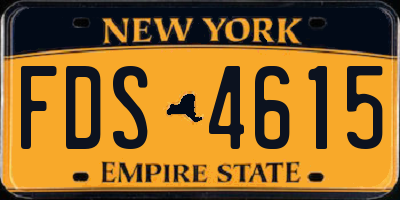 NY license plate FDS4615