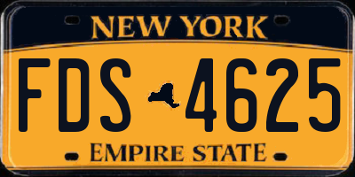 NY license plate FDS4625