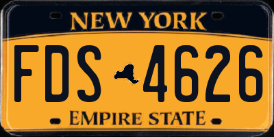 NY license plate FDS4626