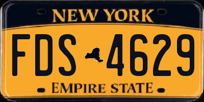 NY license plate FDS4629