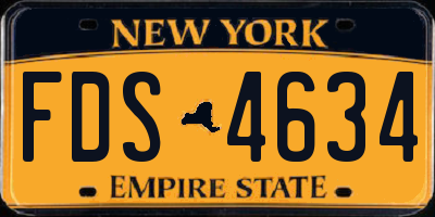 NY license plate FDS4634