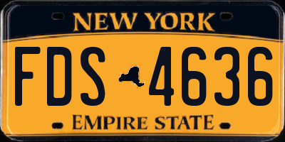 NY license plate FDS4636