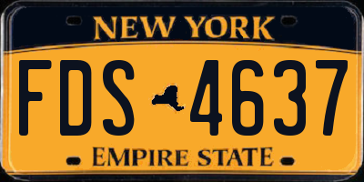 NY license plate FDS4637