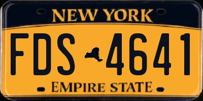 NY license plate FDS4641