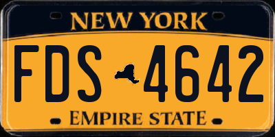 NY license plate FDS4642