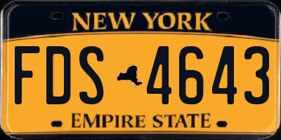 NY license plate FDS4643