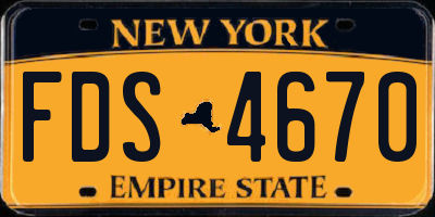 NY license plate FDS4670