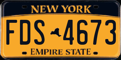 NY license plate FDS4673