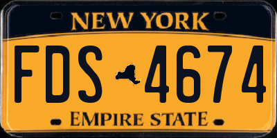 NY license plate FDS4674