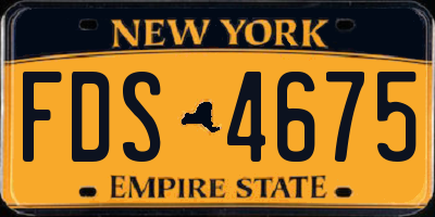 NY license plate FDS4675