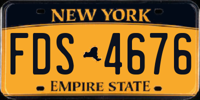 NY license plate FDS4676