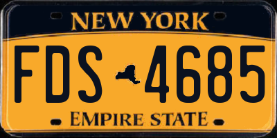 NY license plate FDS4685