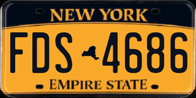 NY license plate FDS4686