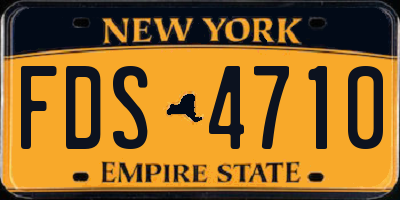 NY license plate FDS4710