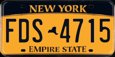 NY license plate FDS4715