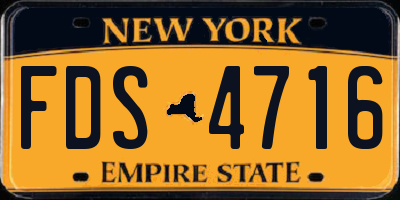 NY license plate FDS4716