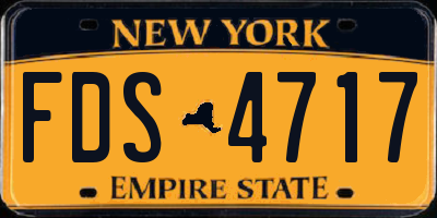 NY license plate FDS4717