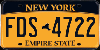 NY license plate FDS4722