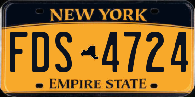NY license plate FDS4724