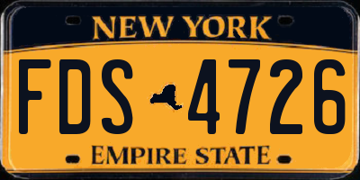 NY license plate FDS4726