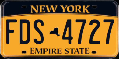 NY license plate FDS4727