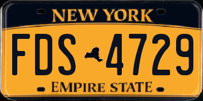 NY license plate FDS4729