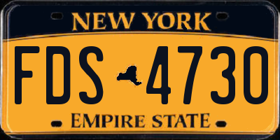 NY license plate FDS4730
