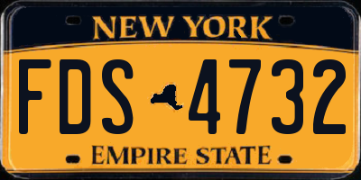 NY license plate FDS4732