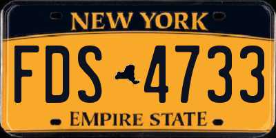 NY license plate FDS4733