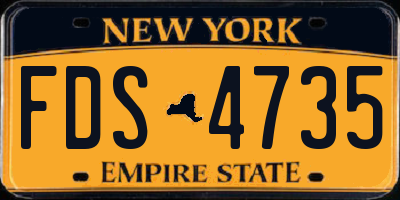 NY license plate FDS4735