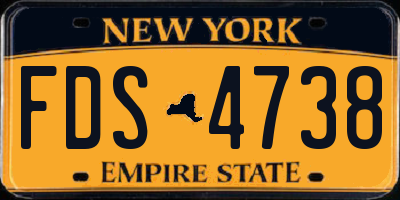 NY license plate FDS4738