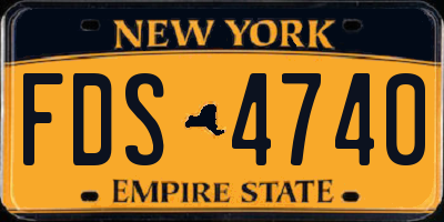 NY license plate FDS4740