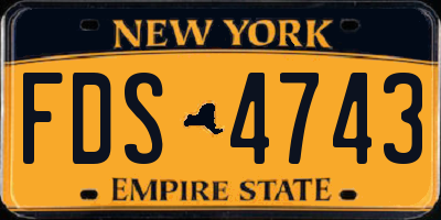 NY license plate FDS4743