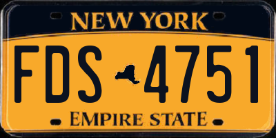 NY license plate FDS4751