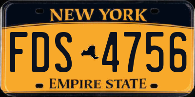 NY license plate FDS4756