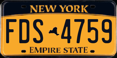 NY license plate FDS4759