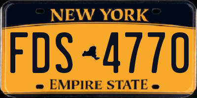 NY license plate FDS4770
