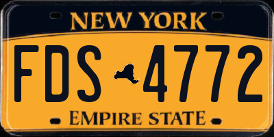 NY license plate FDS4772