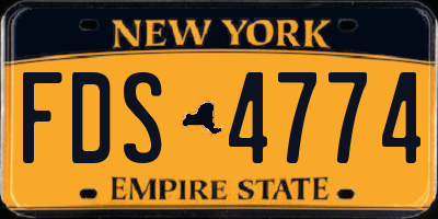 NY license plate FDS4774