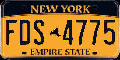 NY license plate FDS4775