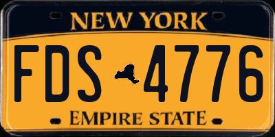 NY license plate FDS4776