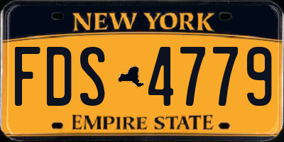NY license plate FDS4779