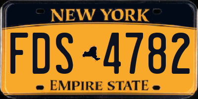 NY license plate FDS4782