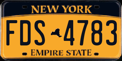 NY license plate FDS4783