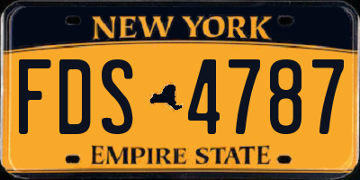 NY license plate FDS4787