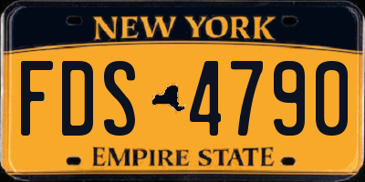 NY license plate FDS4790